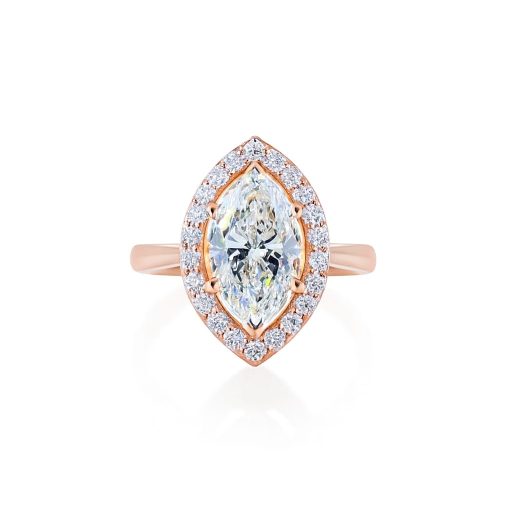 La DiaMantés | Vintage-Inspired Marquise Halo Ring